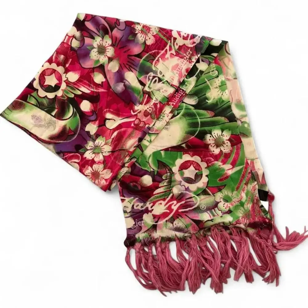 Ed Hardy Floral Skull Print Scarf